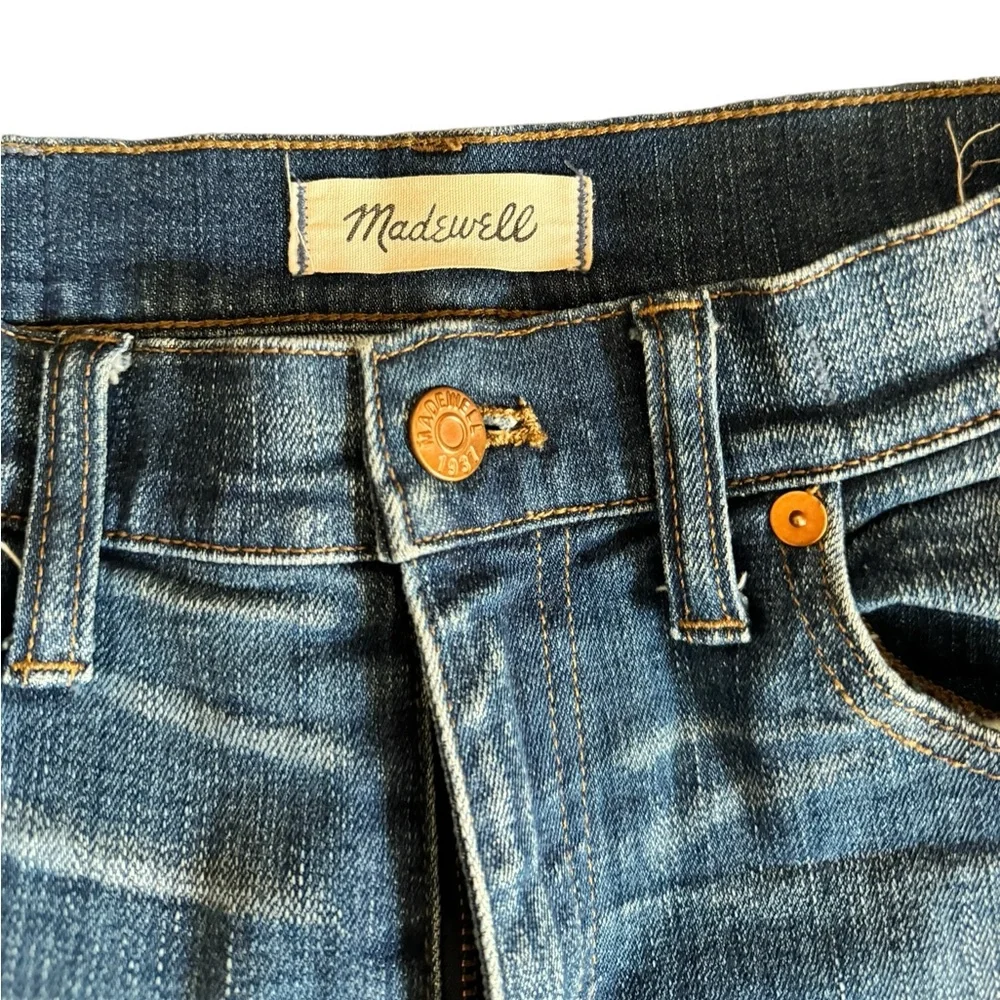 Madewell Blue Denim 9” High Riser Distressed Skinny Jeans Size 29 - Picture 5 of 7